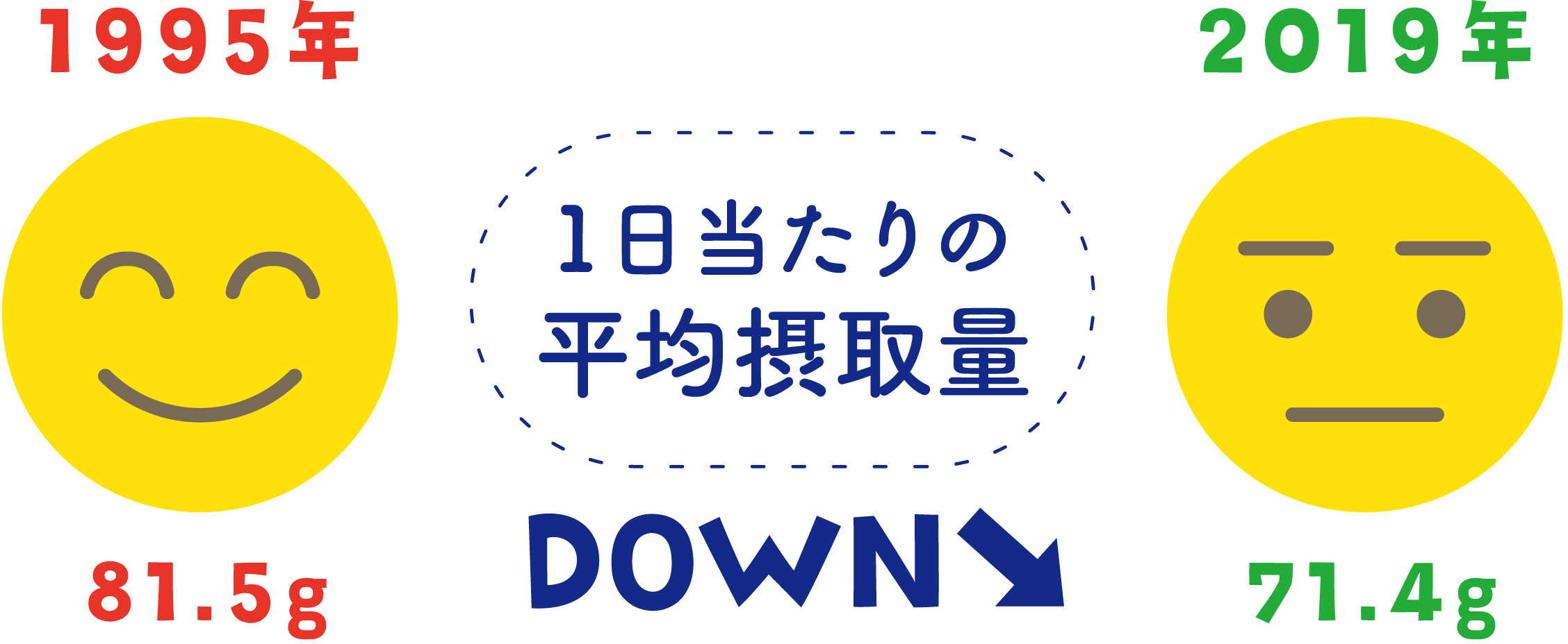 日本人のたんぱく質平均摂取量